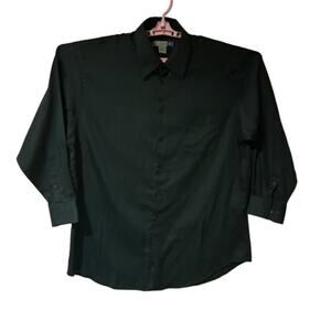 Savile Row Mens Long Sleeve Button up Dress‎ Shirt Black Size 17/32-33